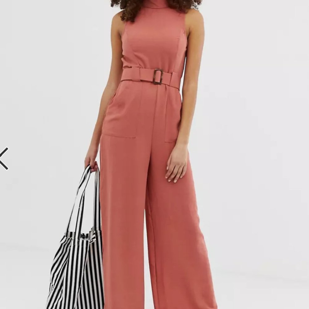 ASOS DESIGN high neck wide leg jumpsuit Size 8